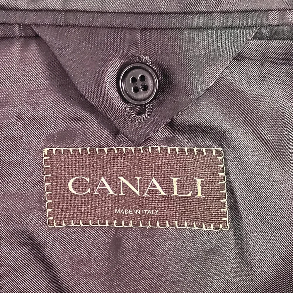 Canali Mens Charcoal Gray 100% Wool 2 Button Blazer Sport Coat Made in Italy 46R